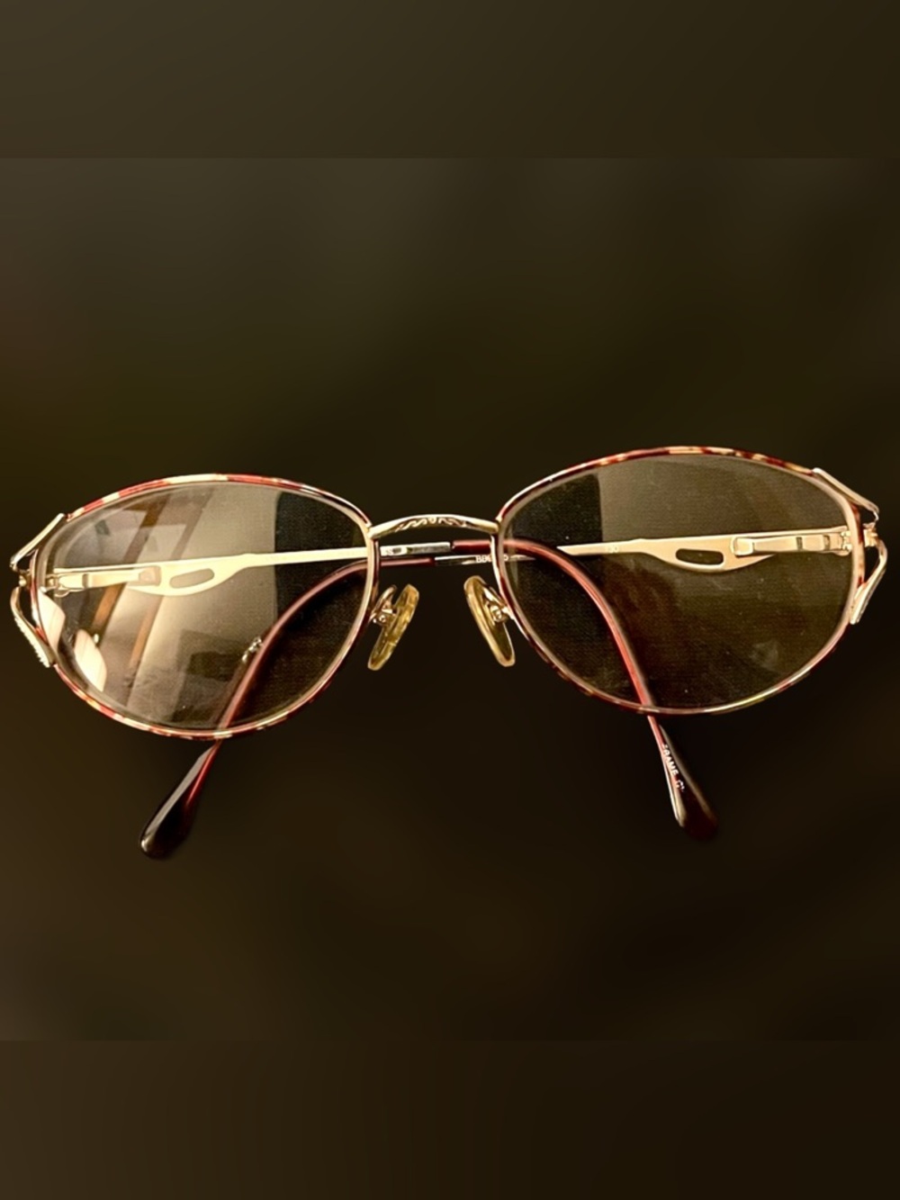 Eyeglass Frames Bill Blass Like New 52-17 Warm Colors w Gold Accents